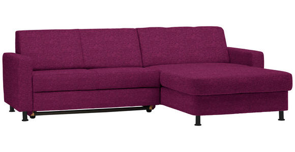 ECKSOFA in Webstoff Lila  - Lila/Schwarz, Design, Kunststoff/Textil (257/165cm) - Xora