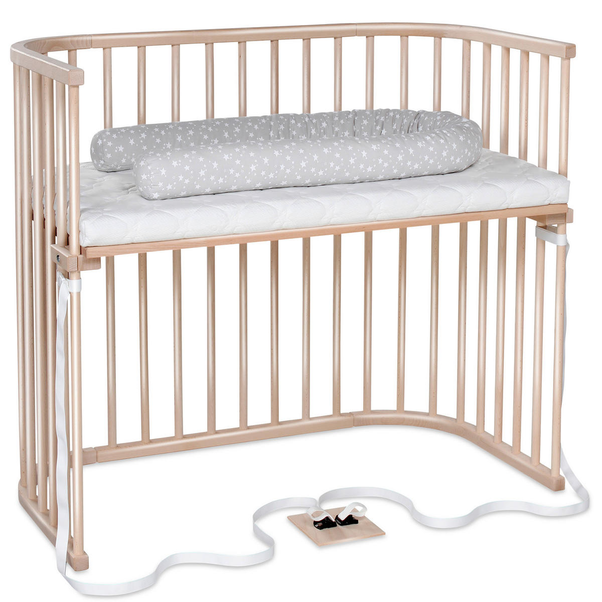 BEISTELLBETT BOXSPRING XXL  110/62/96,50 cm  - Naturfarben, Basics, Holz (110/62/96,50cm) - Babybay