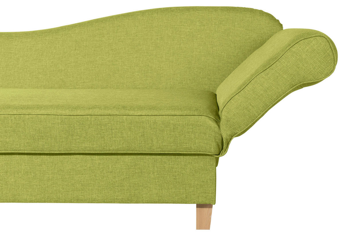 RÉCAMIERE in Flachgewebe Hellgrün  - Buchefarben/Hellgrün, Design, Holz/Textil (190/88/82cm) - Max Winzer