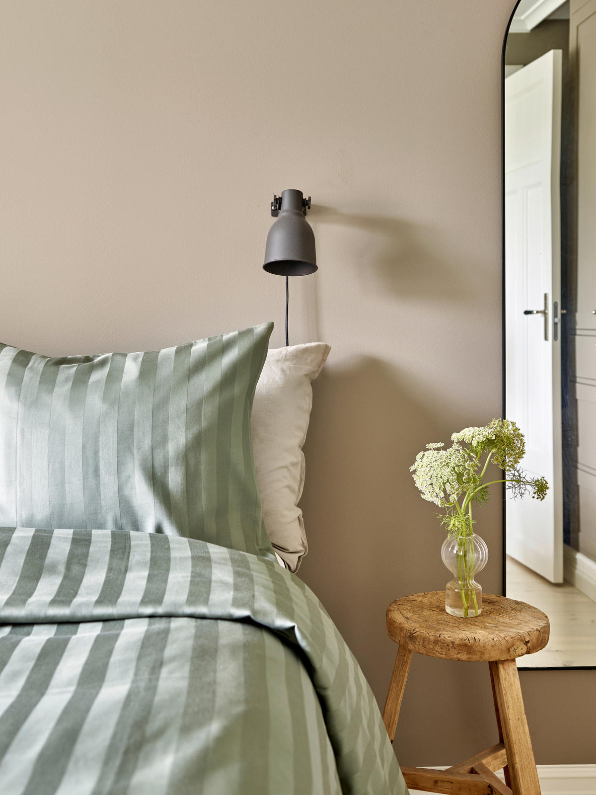 PÅSLAKANSET satin 150/210 cm  - grön, Basics, textil (150/210cm)