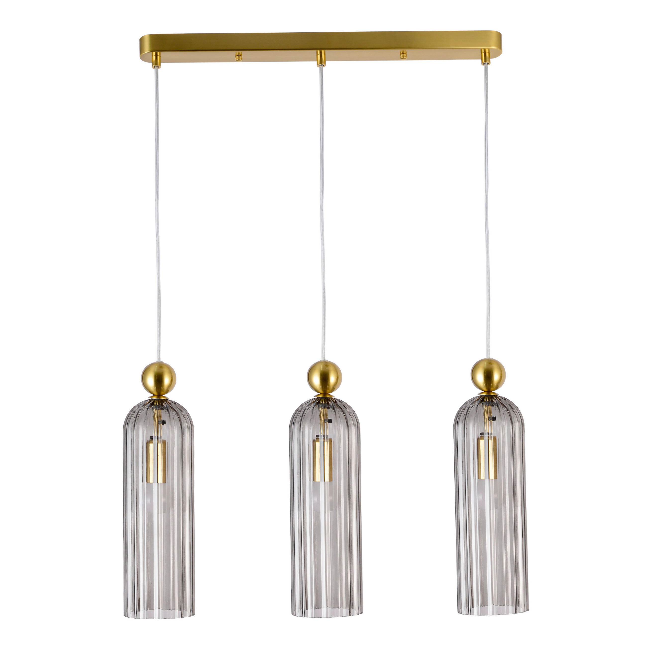 HÄNGELEUCHTE Piega 55/3/150 cm  - Grau, Basics, Glas (55/3/150cm)