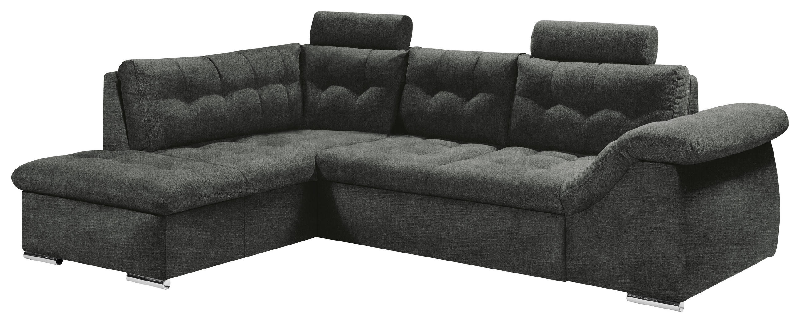 ECKSOFA Anthrazit Mikrovelours  - Anthrazit, KONVENTIONELL, Kunststoff/Textil (193/283cm) - MID.YOU