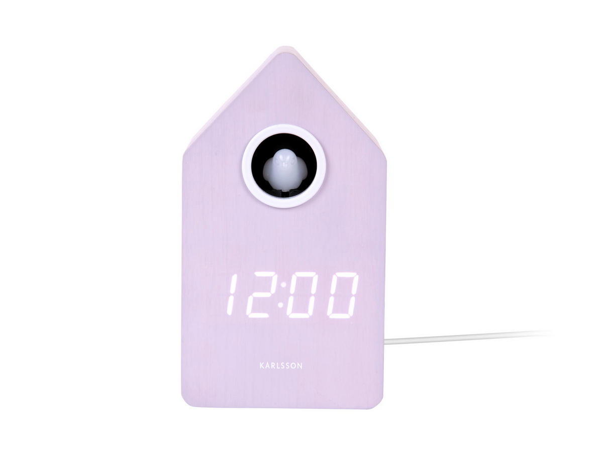 WECKER  Mauve  - Mauve, Basics, Holzwerkstoff (6/9/15.5cm) - Karlsson