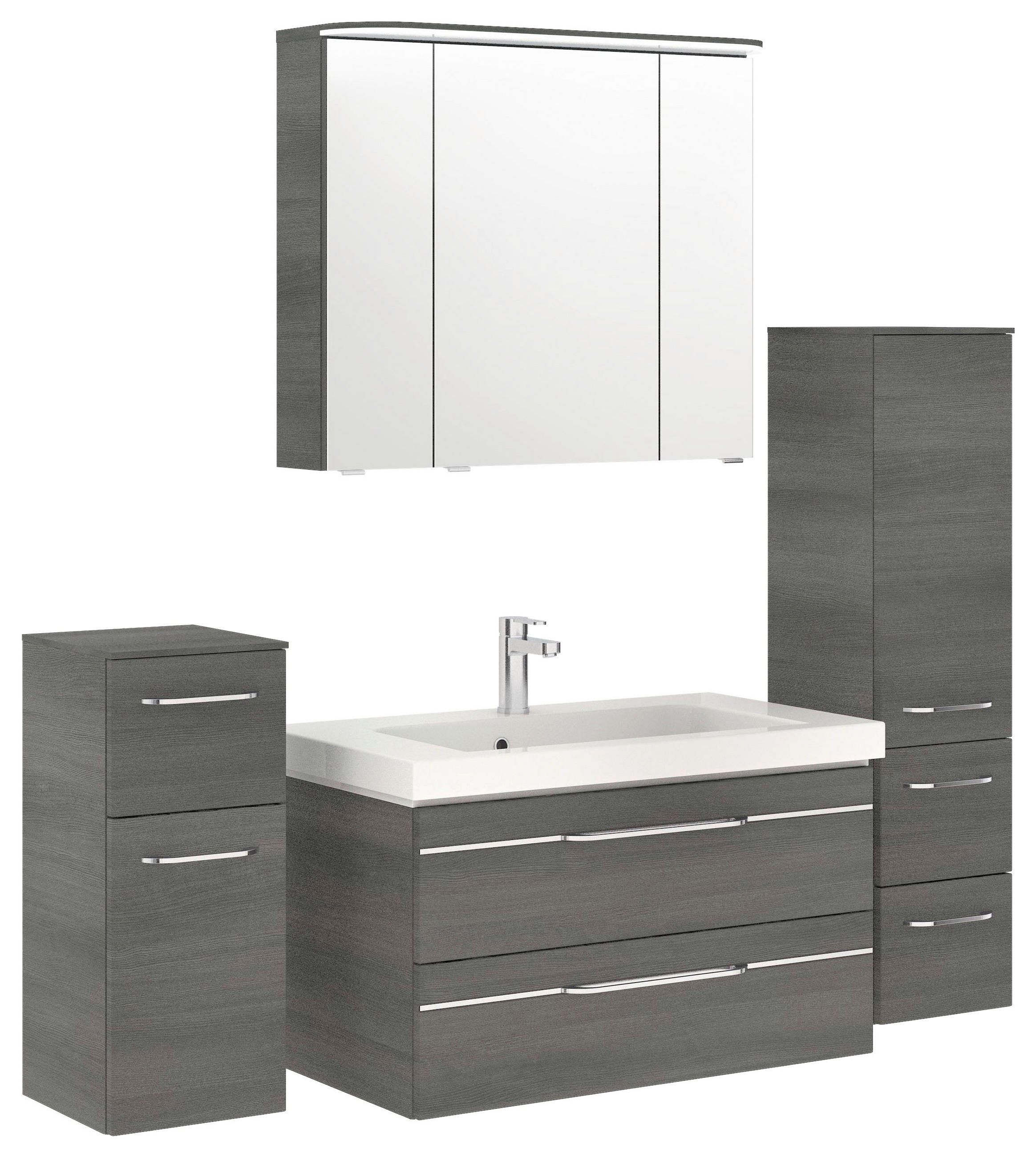 BADEZIMMER 5-teilig in 152 cm - Chromfarben/Graphitfarben, KONVENTIONELL, Glas/Holzwerkstoff (152cm) - Pelipal