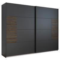 SCHWEBETÜRENSCHRANK in Dunkelgrau, Eiche dunkel  - Eiche dunkel/Dunkelgrau, Modern, Holzwerkstoff/Metall (271/210/62cm) - Rauch Möbel