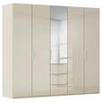 DREHTÜRENSCHRANK 251/235/61 cm,  in Champagner, 5-türig  - Champagner, Basics, Glas/Holzwerkstoff (251/235/61cm) - Novel