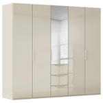 DREHTÜRENSCHRANK 251/223/61 cm,  in Champagner, 5-türig  - Champagner, Basics, Glas/Holzwerkstoff (251/223/61cm) - Novel