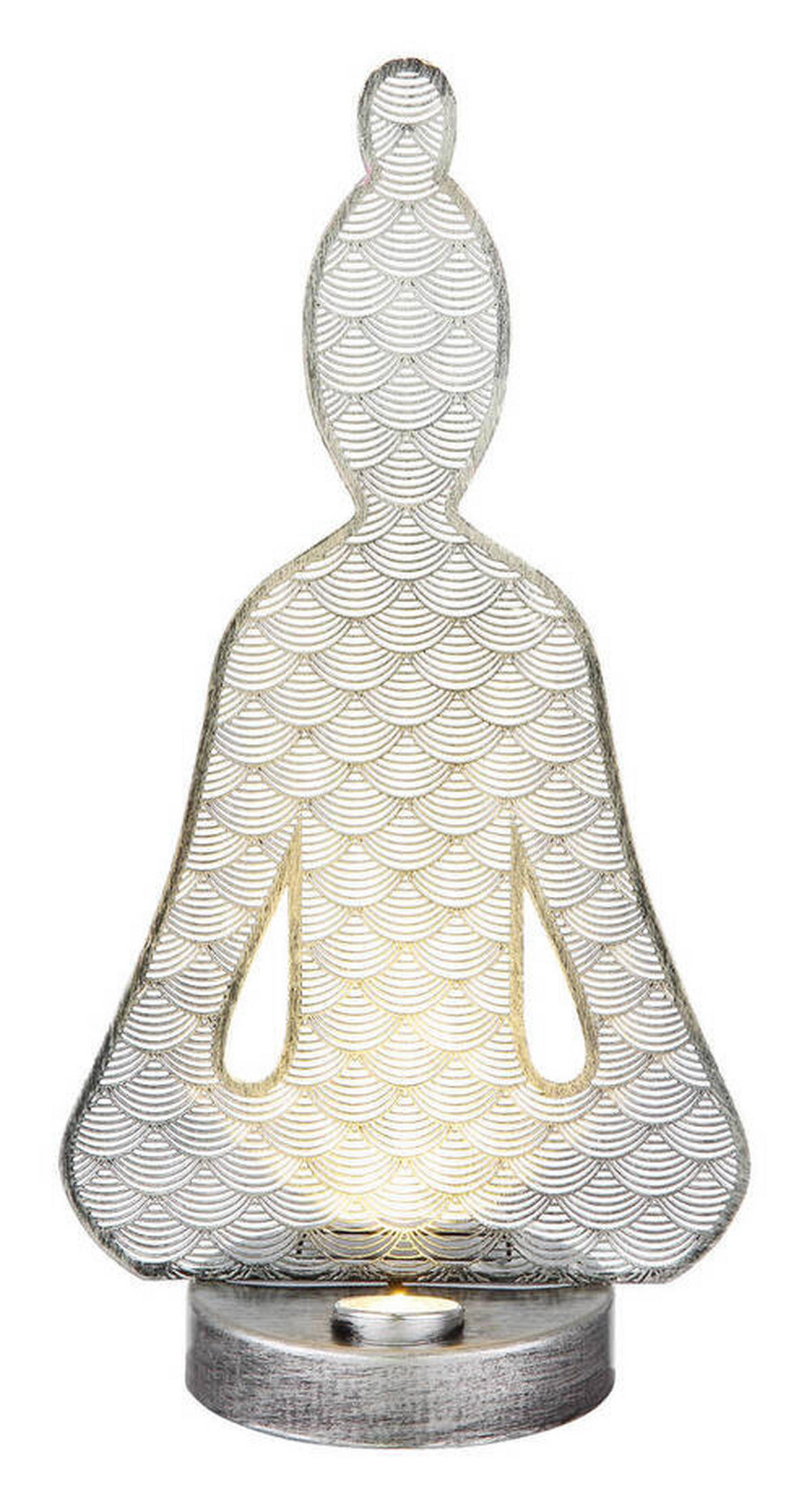 SOLARLEUCHTE - Transparent/Silberfarben, Design, Kunststoff/Metall (19/12/36cm) - Globo