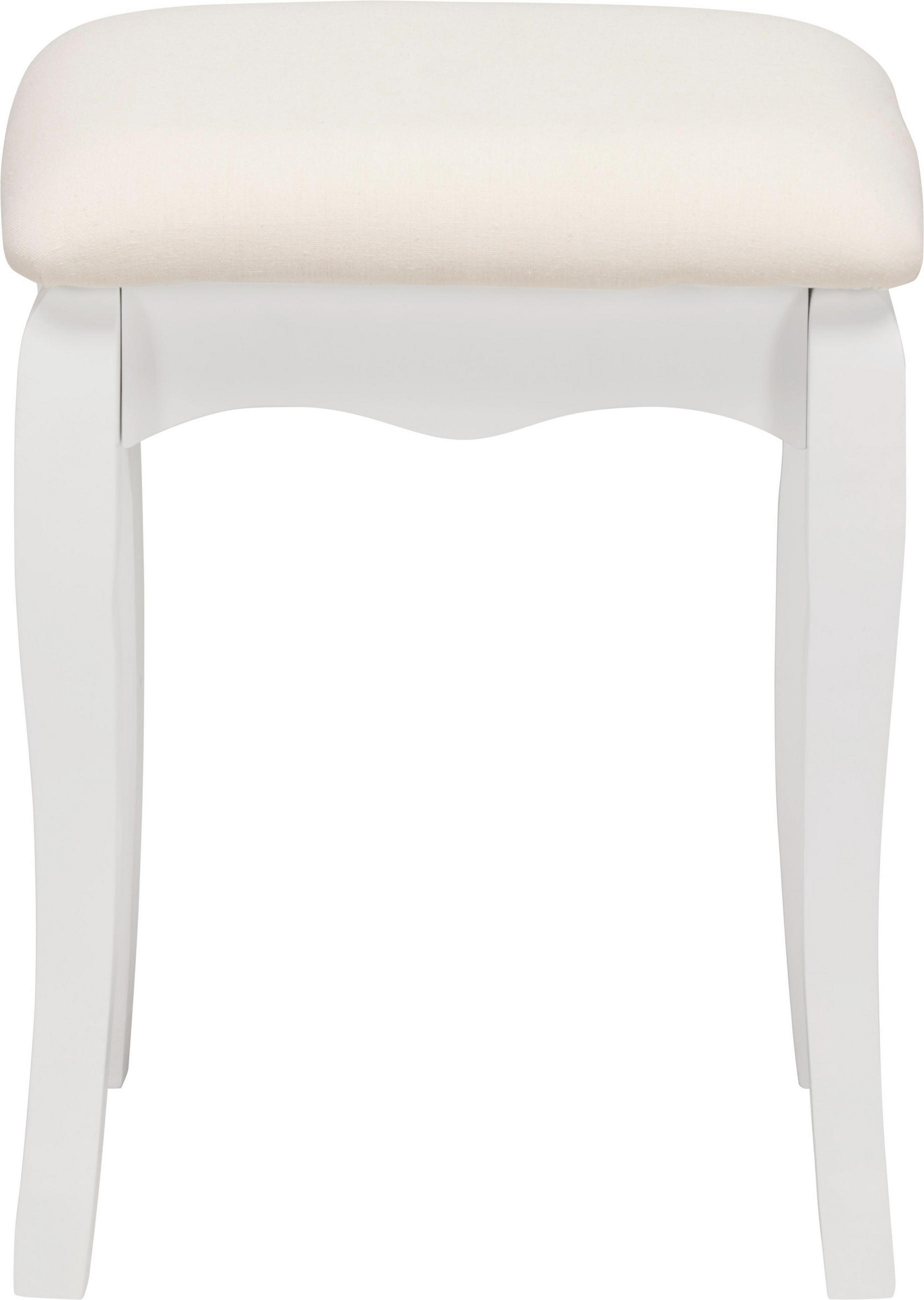 Hocker in Holz, Metall, Textil Weiß