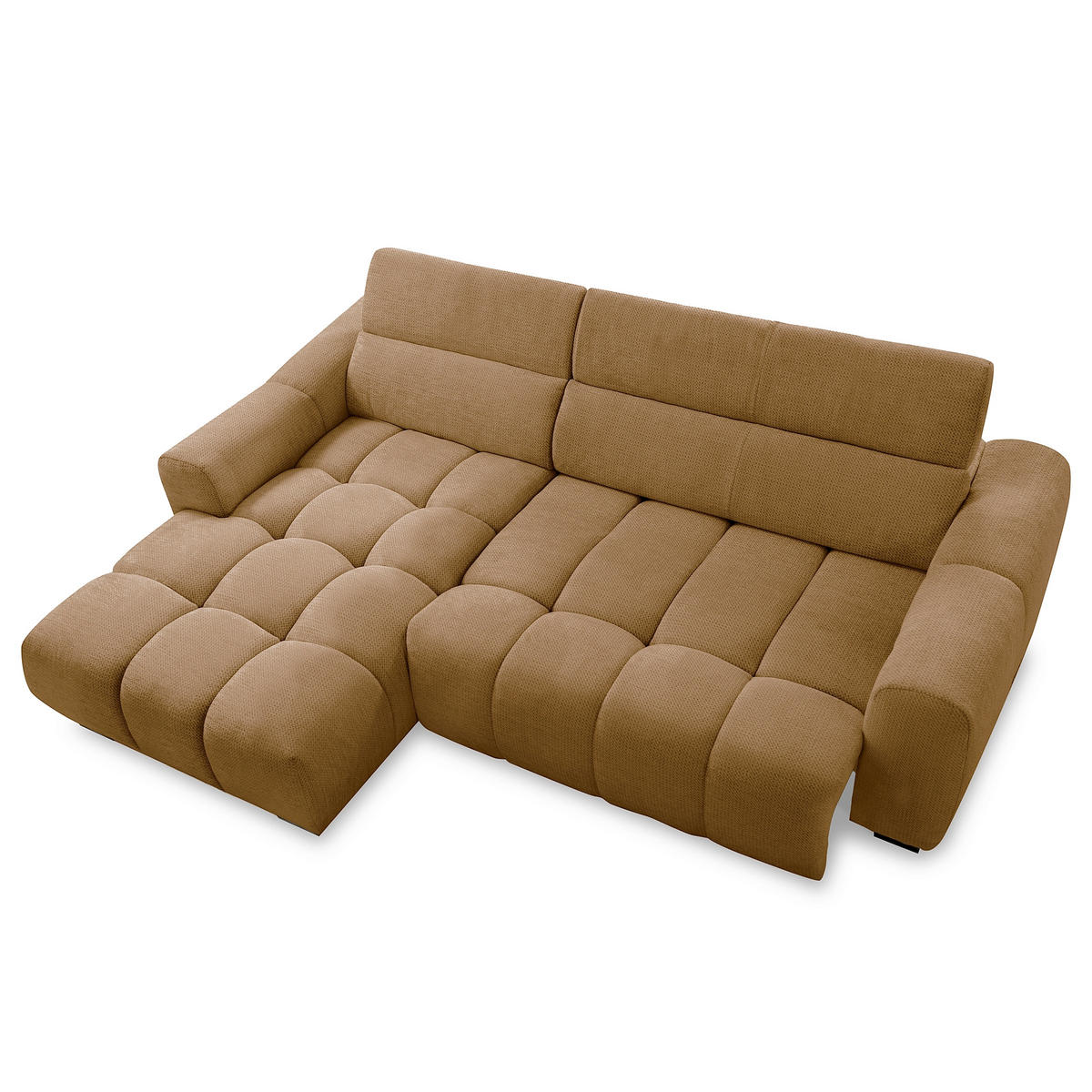 ECKSOFA  Webstoff Rostfarben  - Rostfarben/Schwarz, Design, Kunststoff/Textil (177/274cm) - Livetastic