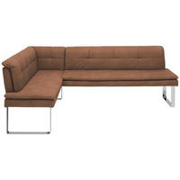 ECKBANK 174/233 cm Mikrofaser Chromfarben, Hellbraun Metall   - Chromfarben/Hellbraun, Design, Textil/Metall (174/233cm) - Novel
