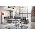 ECKSOFA in Webstoff Hellgrau, Grau  302/187 cm  - Chromfarben/Dunkelgrau, Design, Kunststoff/Textil (302/187cm) - Carryhome