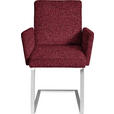 ARMLEHNSTUHL  in Stahl Chenille  - Chromfarben/Rot, Design, Textil/Metall (56/92/60cm) - Dieter Knoll