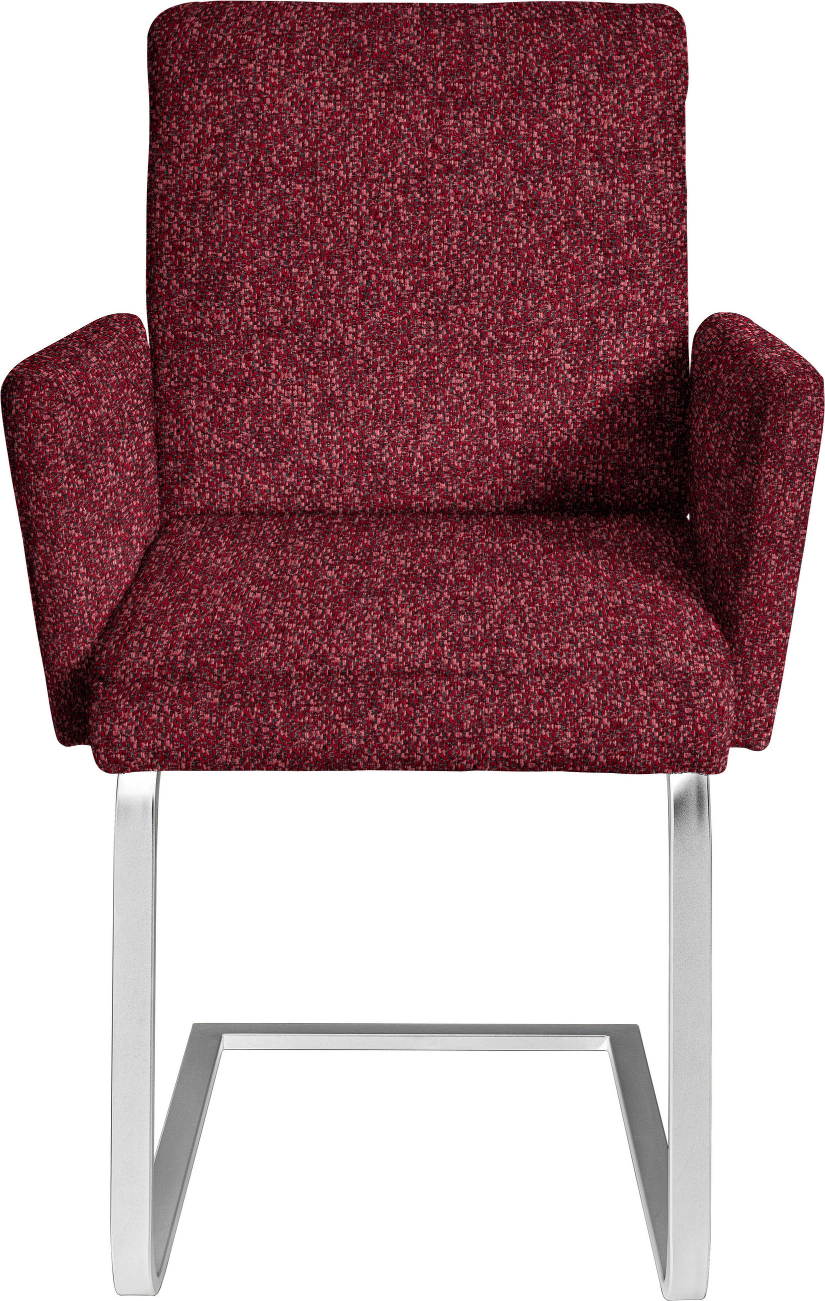 ARMLEHNSTUHL  in Stahl Chenille  - Chromfarben/Rot, Design, Textil/Metall (56/92/60cm) - Dieter Knoll