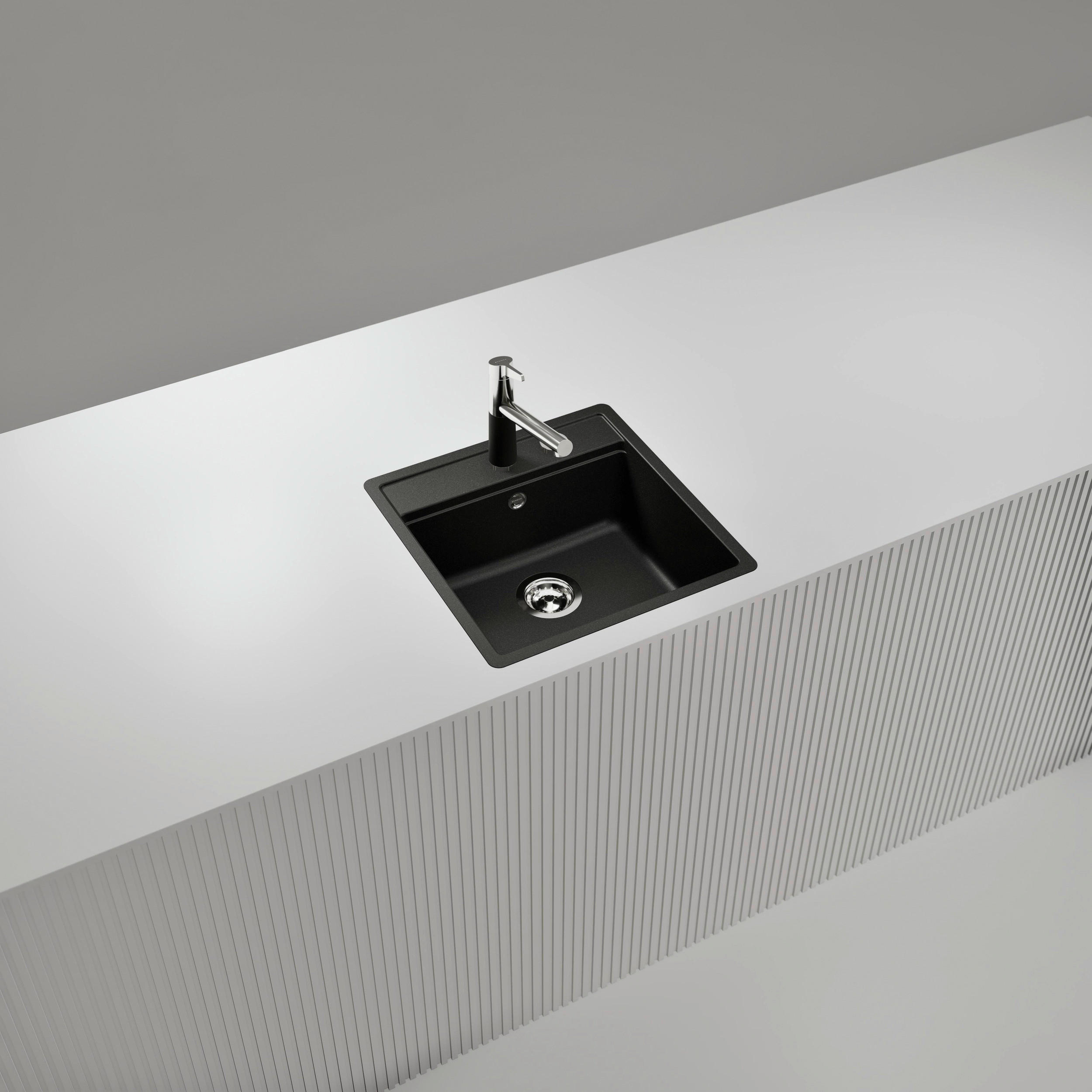 SPÜLE MONN100SFBSTO  - Grau, Basics, Stein (49/29/51cm) - Schock