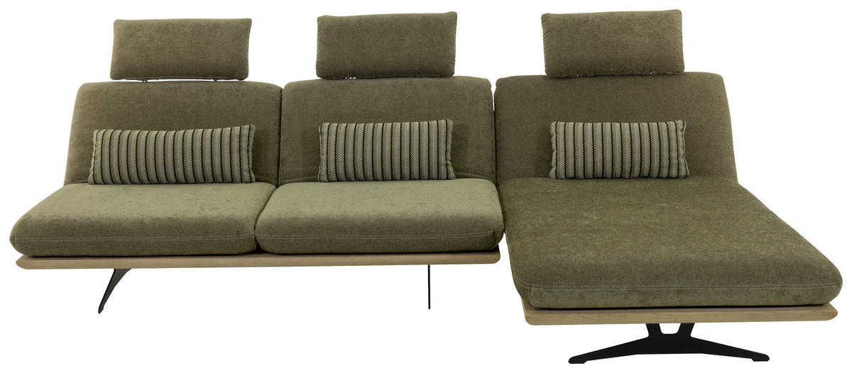 SEDEŽNA GARNITURA, svetlo zelena  - črna/bež, Design, kovina/tekstil (318/92/90/165cm) - Dieter Knoll