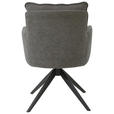 ARMLEHNSTUHL  in Eisen Leinenoptik  - Schwarz/Grau, Design, Textil/Metall (61/90/67cm) - Novel