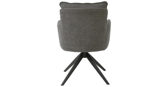ARMLEHNSTUHL  in Eisen Leinenoptik  - Schwarz/Grau, Design, Textil/Metall (61/90/67cm) - Novel