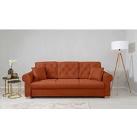 SCHLAFSOFA  mit Bettkasten erhältlich, Liegefunktion, Rücken echt, Armteil links, Armteil rechts Terracotta  - Buchefarben/Terracotta, Design, Holz/Textil (240/94/98cm) - MID.YOU