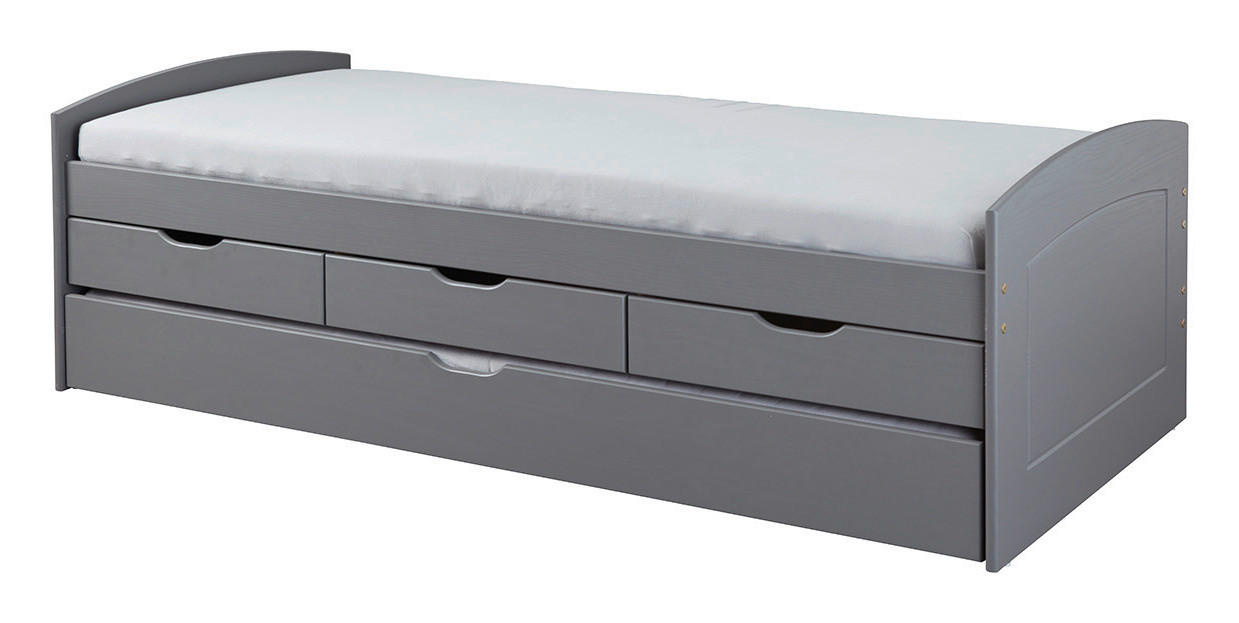 STAURAUMBETT 90/200 cm  in Grau  - Grau, LIFESTYLE, Holz (90/200cm) - Carryhome