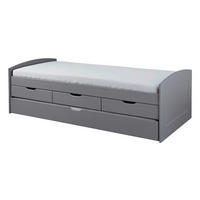 POSTEĽ S ÚLOŽNÝM PRIESTOROM, 90/200 cm sivá - sivá, Lifestyle, drevo (90/200cm) - Carryhome