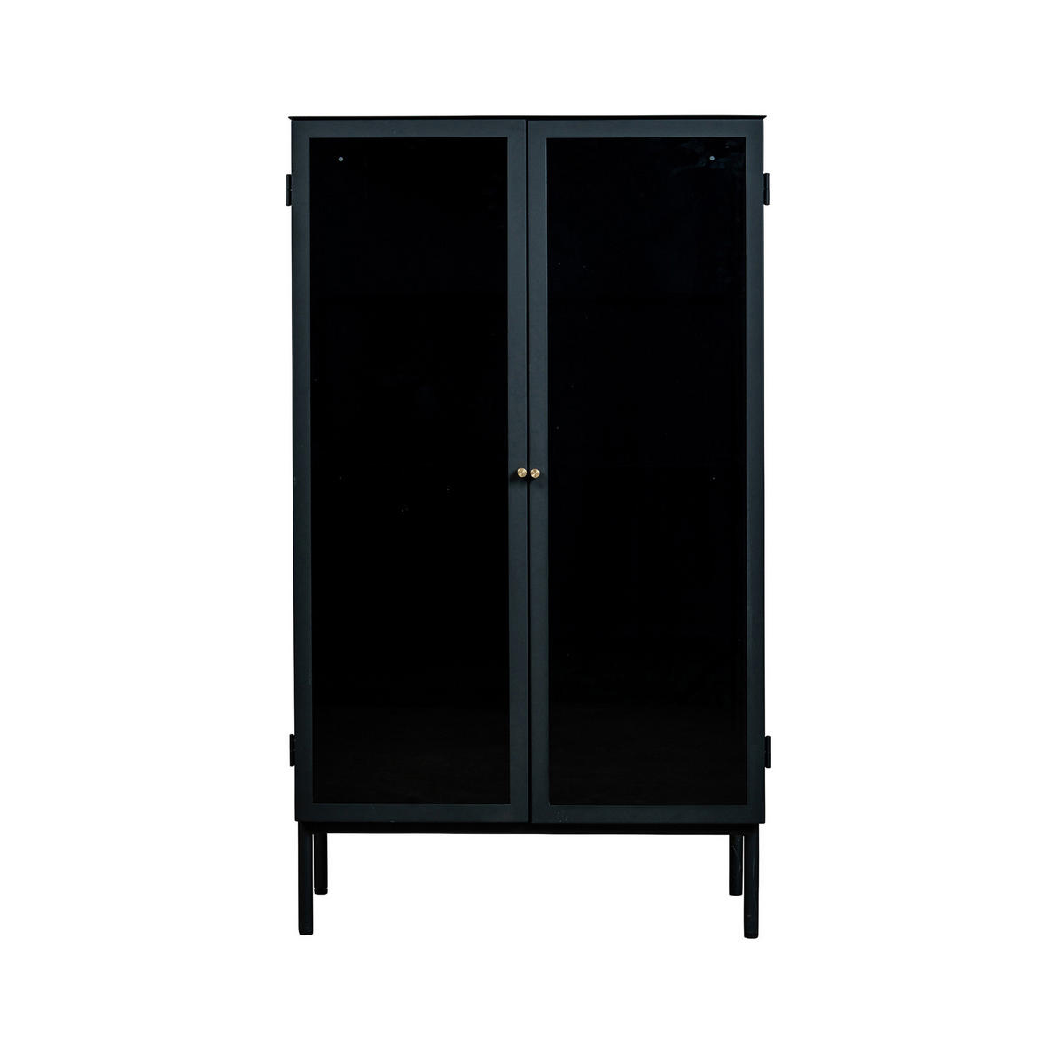 VITRINSKÅP  i grå, svart  - grå/svart, Klassisk, metall/glas (80/140/37cm) - Niels Andersson