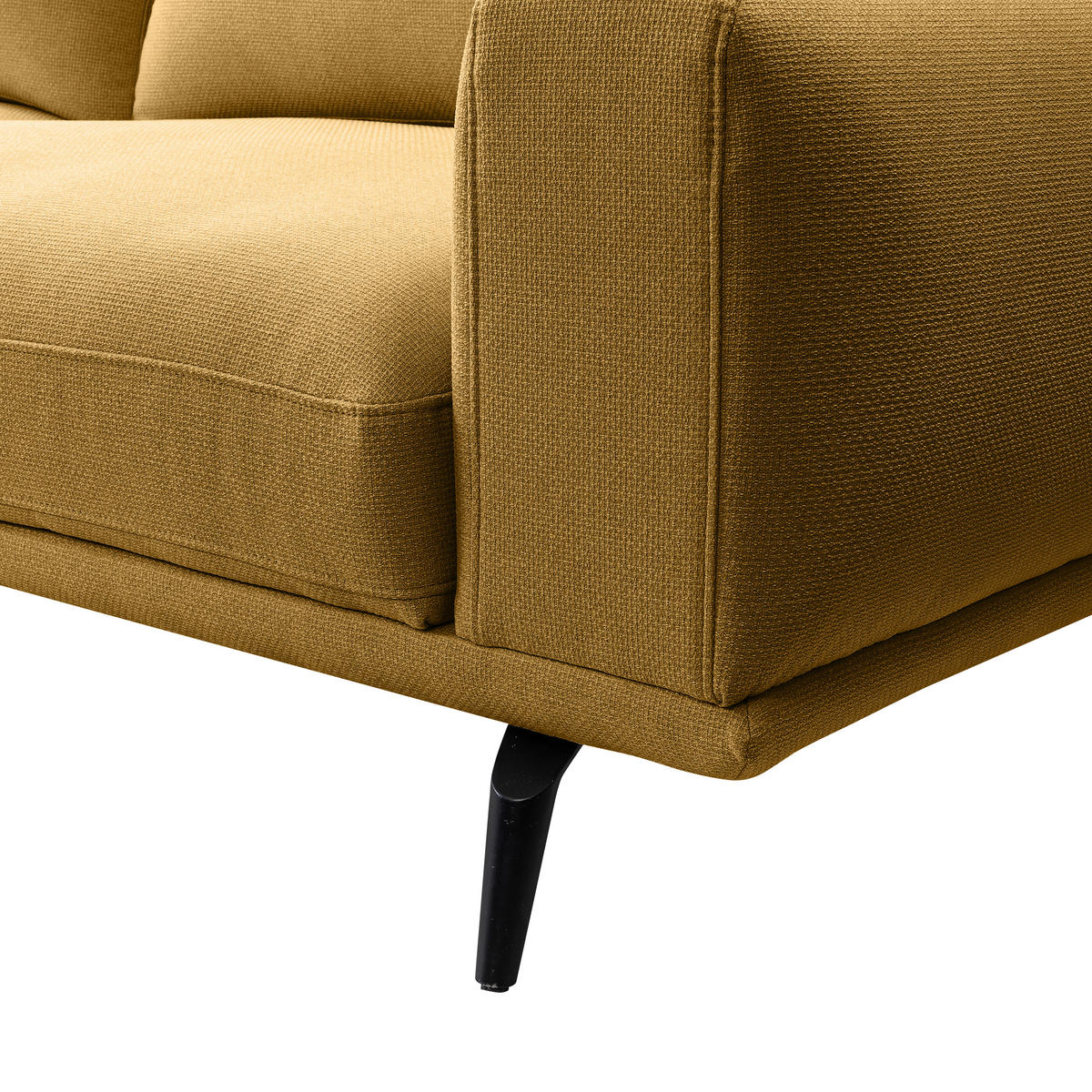 3-SITZER-SOFA in Webstoff Gelb  - Gelb/Schwarz, Modern, Textil/Metall (242/89/115cm) - MID.YOU