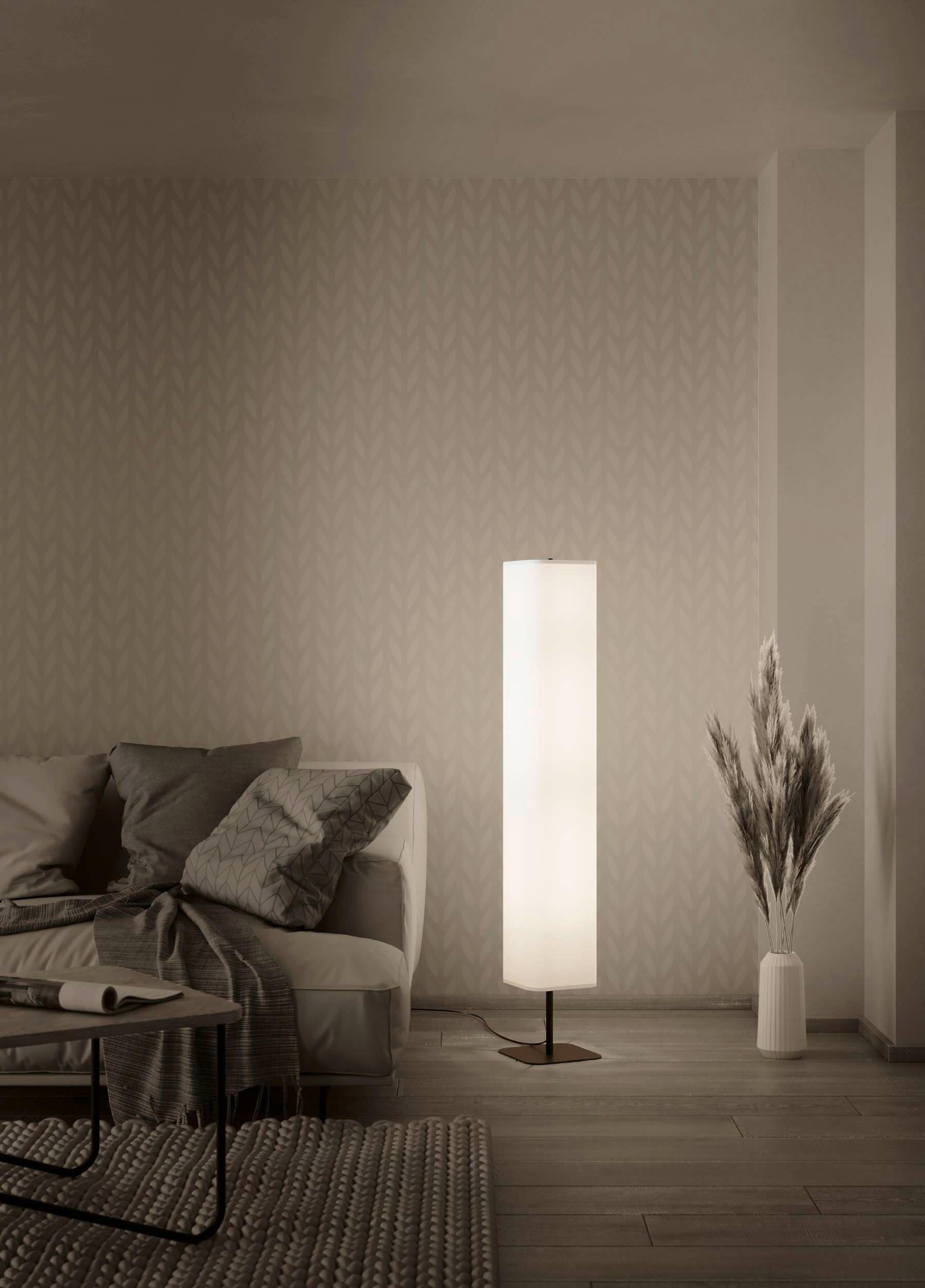 GOLVLAMPA 20/20/129,5 cm    - vit/svart, Klassisk, metall/textil (20/20/129,5cm) - Eglo