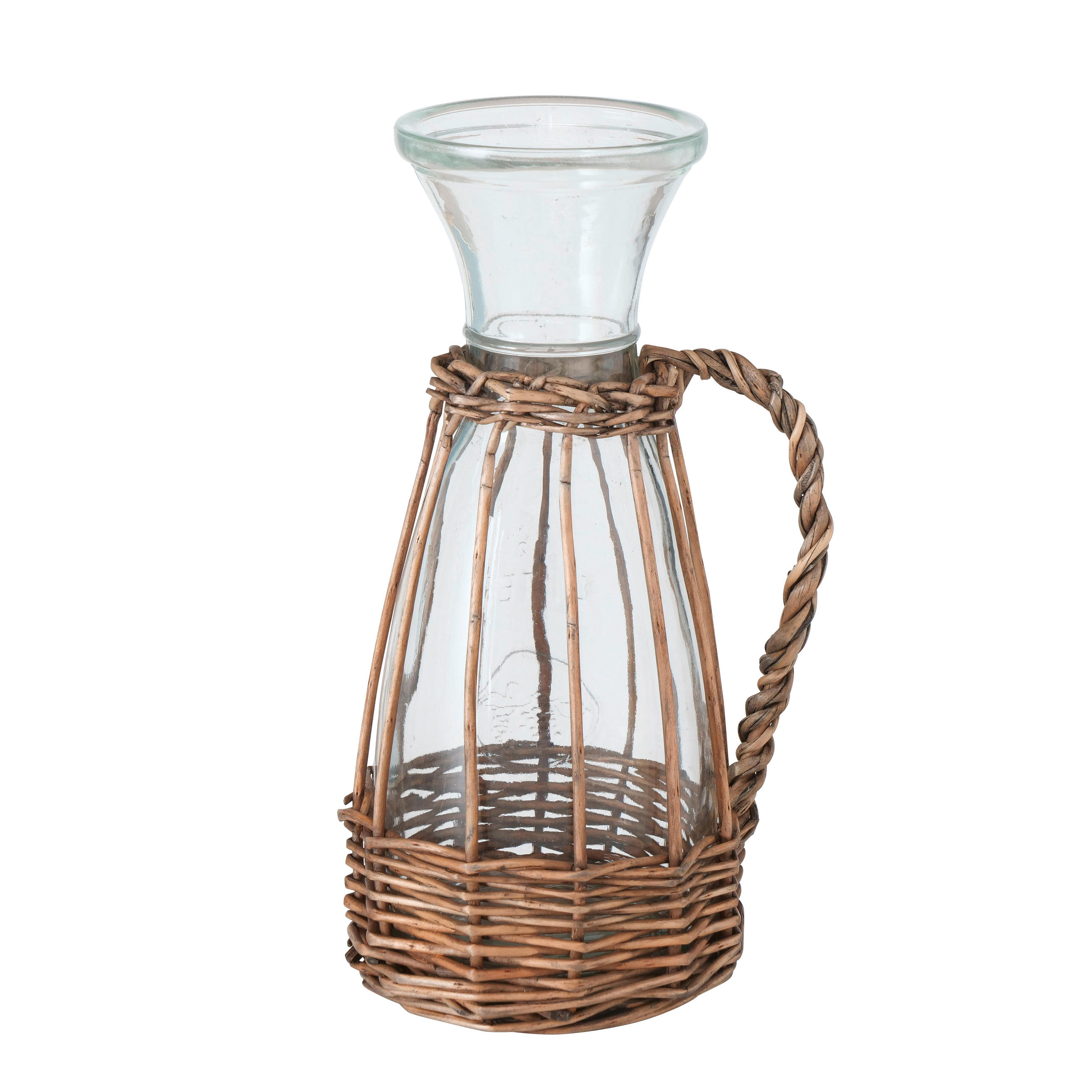 WASSERKARAFFE - Naturfarben, Trend, Glas/Holz (14/23cm)