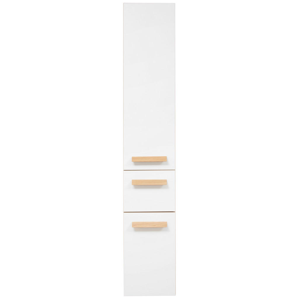 Thumbnail - Dieter Knoll Hochschrank, Weiß, Eiche, Holz, Eiche, massiv, 3 Fächer, 1 Schubladen, 30x168x33 cm, Made in Germany, Zusat...
