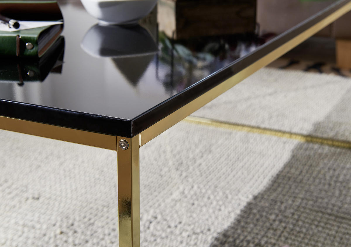 COUCHTISCH in Holzwerkstoff 120/60/45 cm  - Goldfarben/Schwarz, Design, Holzwerkstoff/Metall (120/60/45cm) - MID.YOU