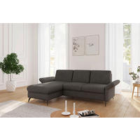 ECKSOFA ROCHELLE E Graphitfarben Flachgewebe  - Schwarz/Graphitfarben, KONVENTIONELL, Textil/Metall (164/251cm) - Sit & More