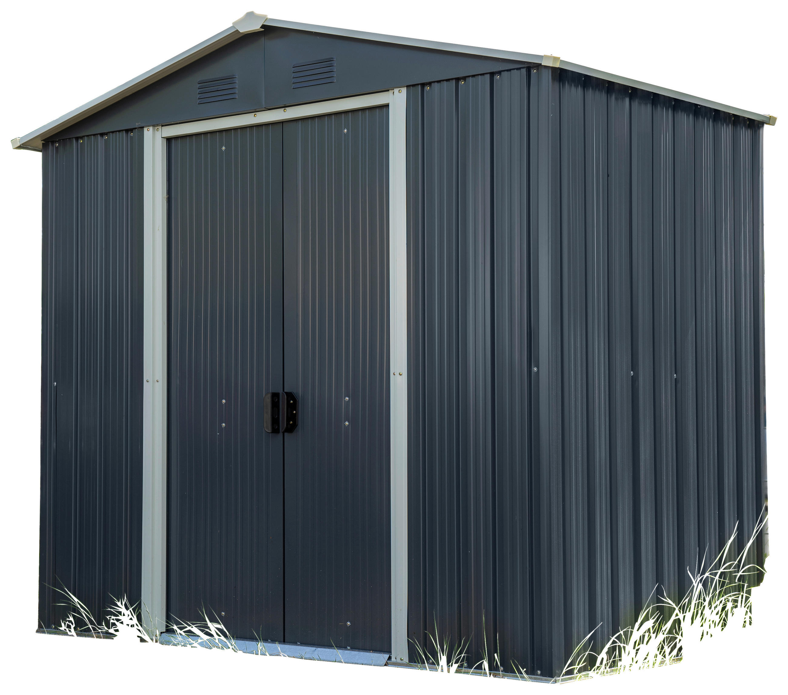 GERÄTEHAUS 236/206/174 cm  - Anthrazit/Weiß, Basics, Metall (236/206/174cm)