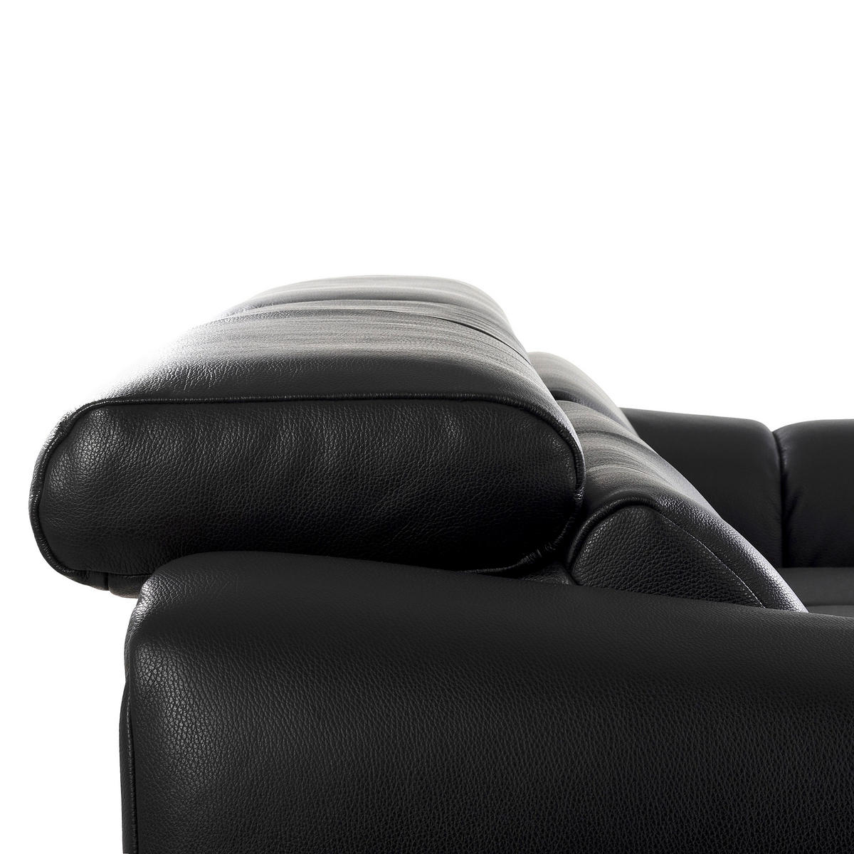 ECKSOFA  Echtleder Schwarz  - Schwarz, Design, Leder/Kunststoff (274/177cm) - Livetastic