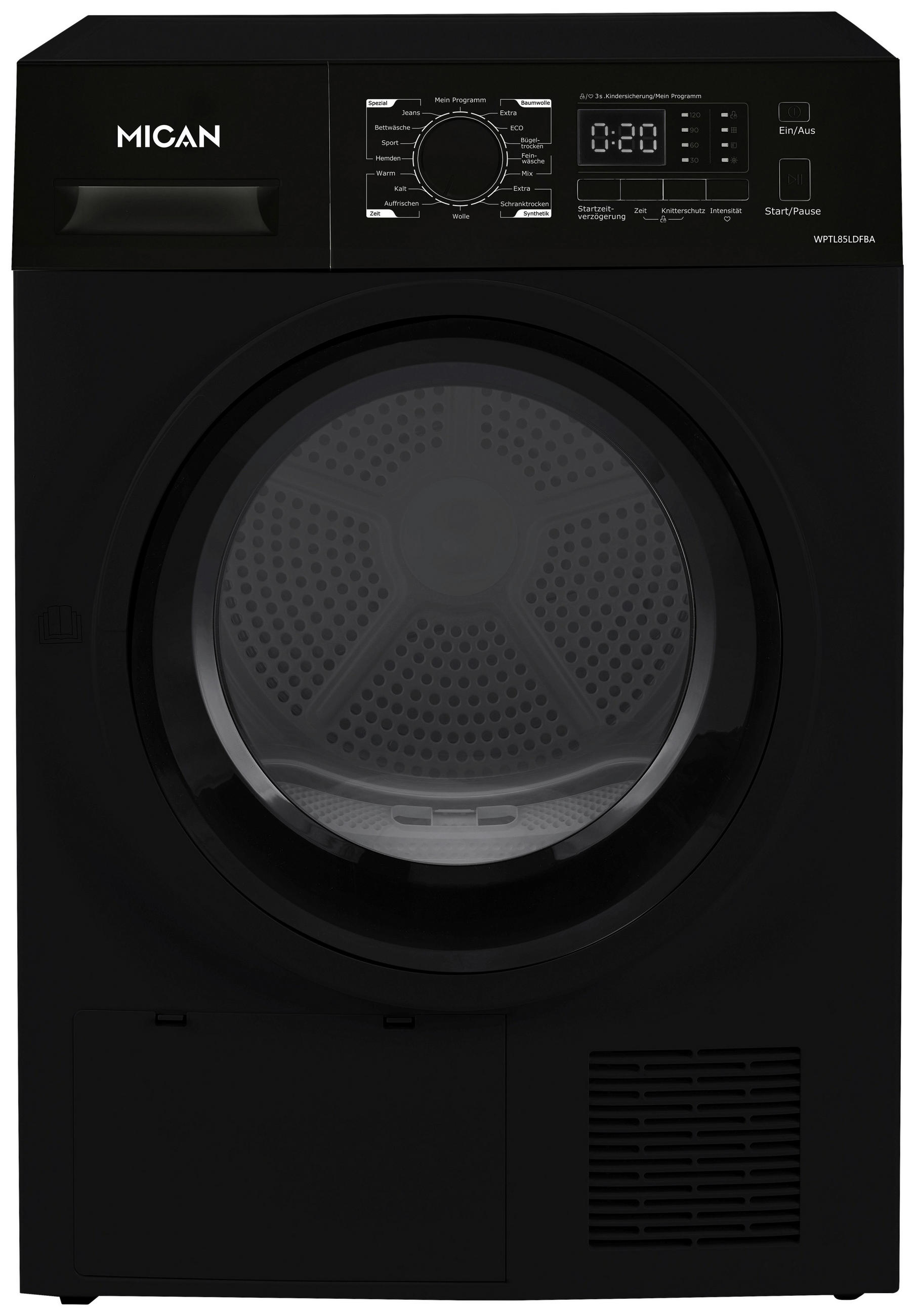 WÄRMEPUMPENTROCKNER WPTL85LDFBA  - Schwarz, Basics, Kunststoff/Metall (60/84,5/59,5cm) - Mican