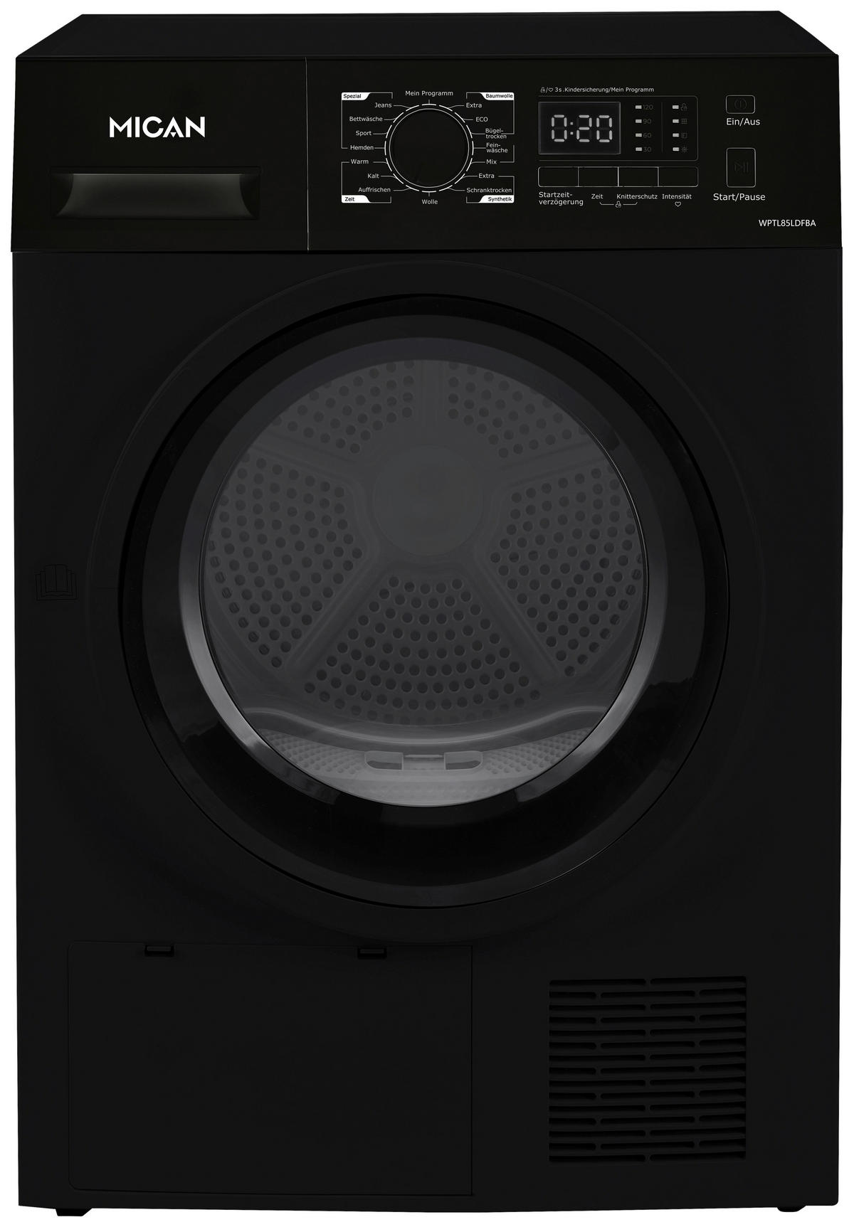 WÄRMEPUMPENTROCKNER WPTL85LDFBA  - Schwarz, Basics, Kunststoff/Metall (60/84,5/59,5cm) - Mican