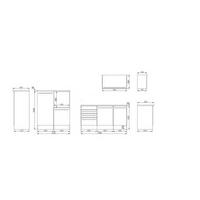 KÜCHENBLOCK 290 cm   in Grau, Weiß, Eichefarben  - Wildeiche/Edelstahlfarben, Basics, Holzwerkstoff/Kunststoff (290cm) - Respekta