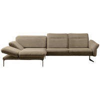 ECKSOFA in Webstoff Hellbraun  - Hellbraun/Anthrazit, Design, Textil/Metall (203/299cm) - Himolla