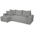 ECKSOFA inkl. Funktion Grau Cord  - Schwarz/Grau, Design, Kunststoff/Textil (248/146cm) - Xora