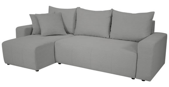 ECKSOFA inkl. Funktion Grau Cord  - Schwarz/Grau, Design, Kunststoff/Textil (248/146cm) - Xora