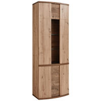 VITRINE Eichefarben, Eiche Artisan  75/208,6/42 cm  - Eichefarben/Alufarben, Design, Glas/Holzwerkstoff (75/208,6/42cm) - Xora