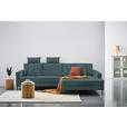 ECKSOFA Blau Cord  - Blau/Schwarz, KONVENTIONELL, Textil/Metall (276/173cm) - Carryhome