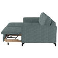 ECKSOFA in Flachgewebe, Leinenoptik Blau  - Blau/Schwarz, Design, Textil/Metall (170/242cm) - Xora