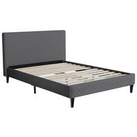 POLSTERBETT Lattenrost 140/200 cm  in Grau  - Schwarz/Naturfarben, Design, Holz/Kunststoff (140/200cm) - Boxxx
