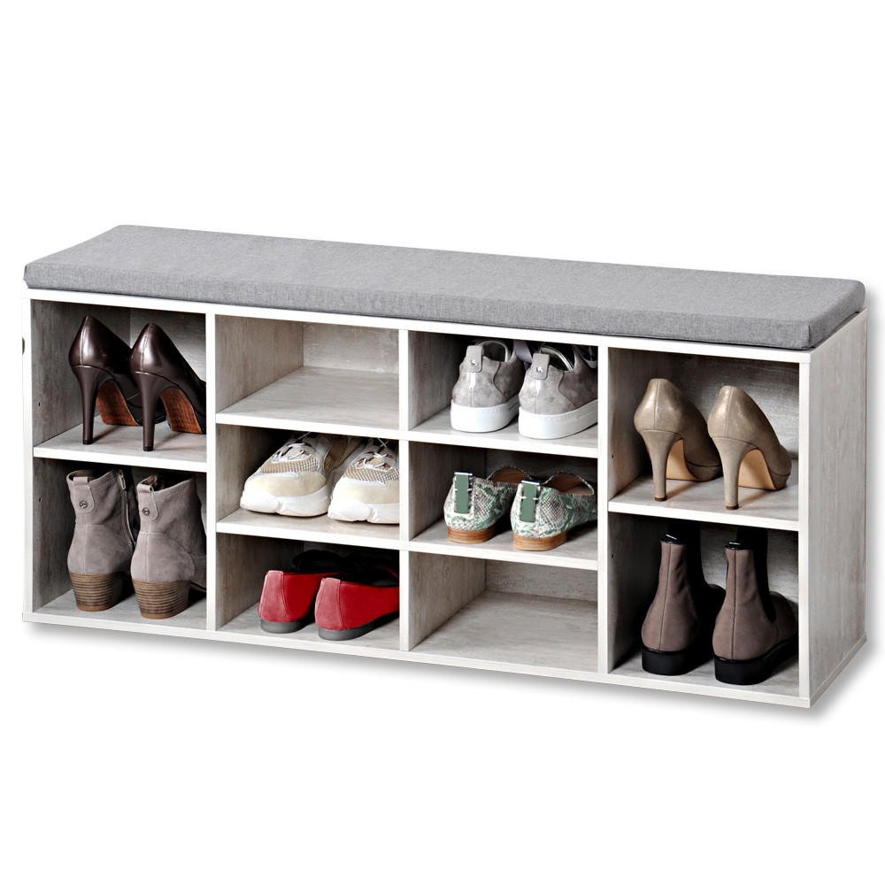 Schuhschrank Weiß 10 Fächer B: 103,5 Cm