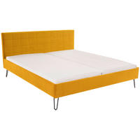 POLSTERBETT 180/200 cm,  in Gelb,  - Gelb/Schwarz, LIFESTYLE, Textil/Metall (180/200cm) - Carryhome