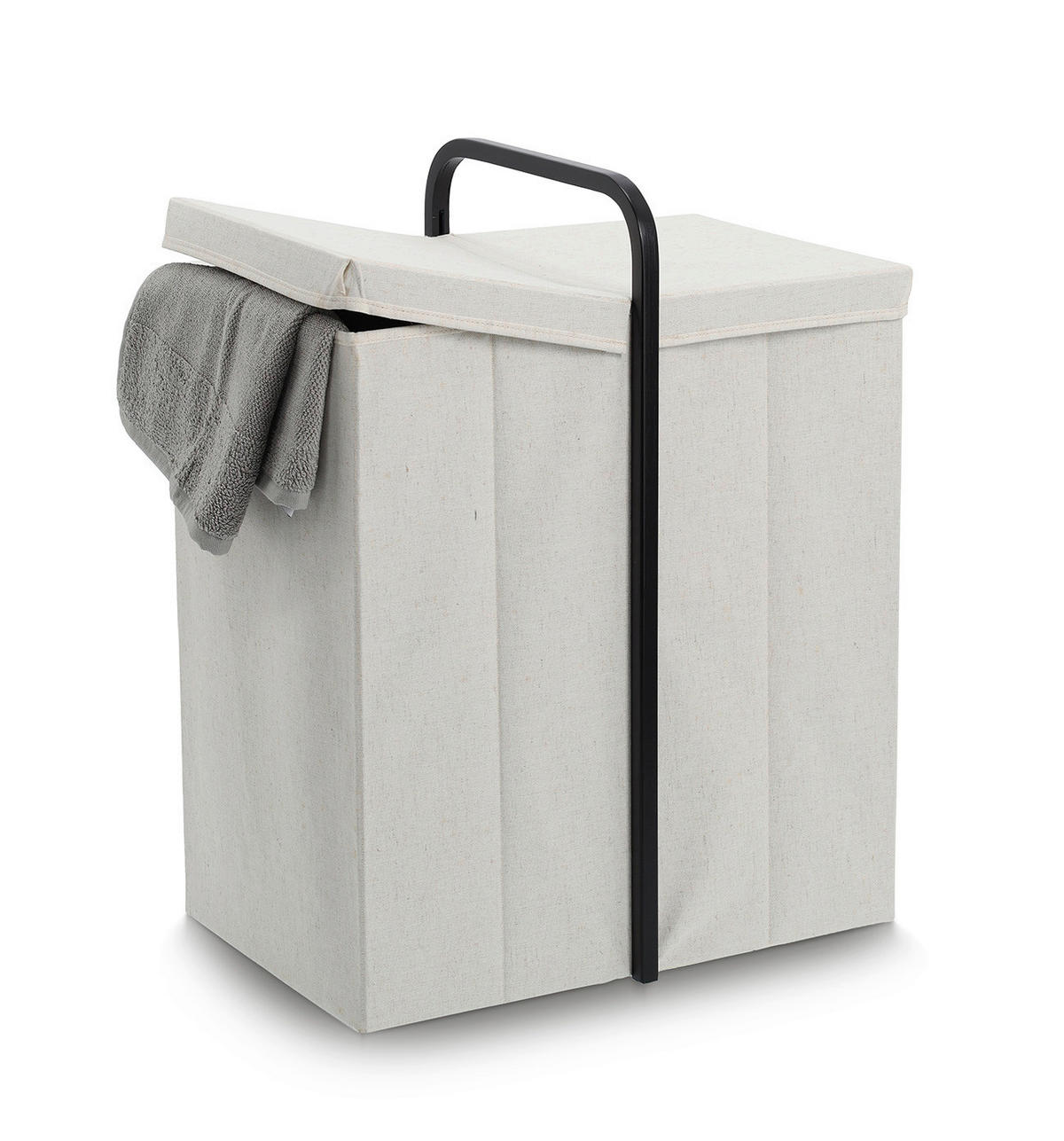 WÄSCHESAMMLER - Creme/Grau, Basics, Holz/Textil (51,5/65/35,5cm) - Zeller Present