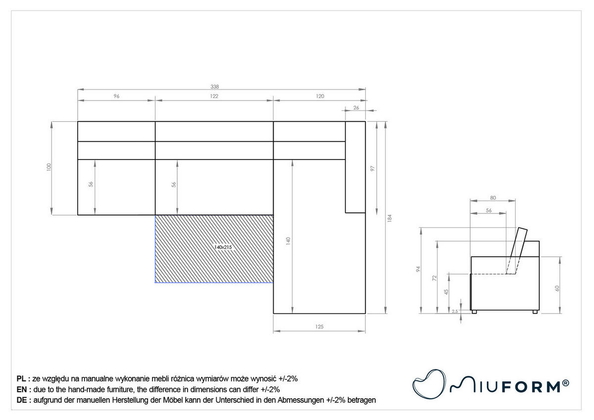 ECKSOFA  in Taupe  338/184 cm  - Taupe/Schwarz, Design, Textil (338/184cm) - MID.YOU