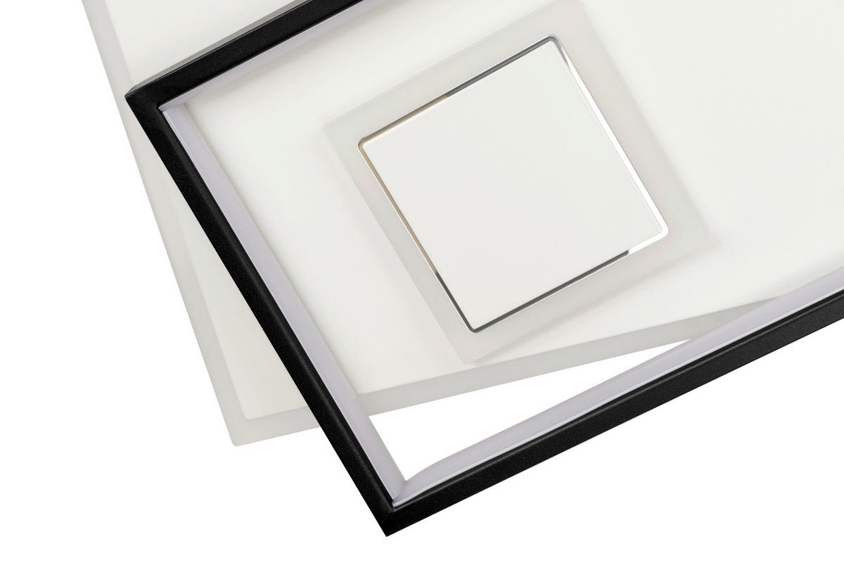 LED-DECKENLEUCHTE 39 W    70/30/6 cm  - Weiss/Schwarz, Lifestyle, Kunststoff/Metall (70/30/6cm) - Novel