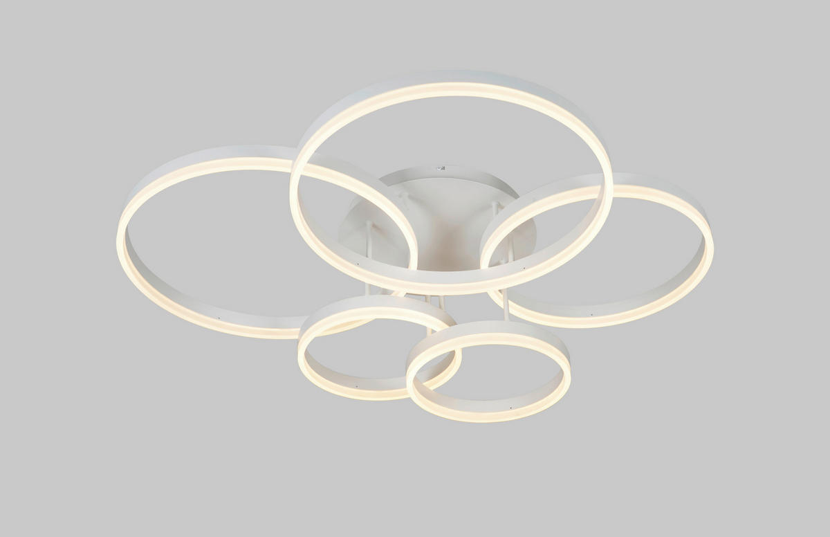 LED-DECKENLEUCHTE Ravello 105/86/22,5 cm   - Weiß, Design, Kunststoff/Metall (105/86/22,5cm)